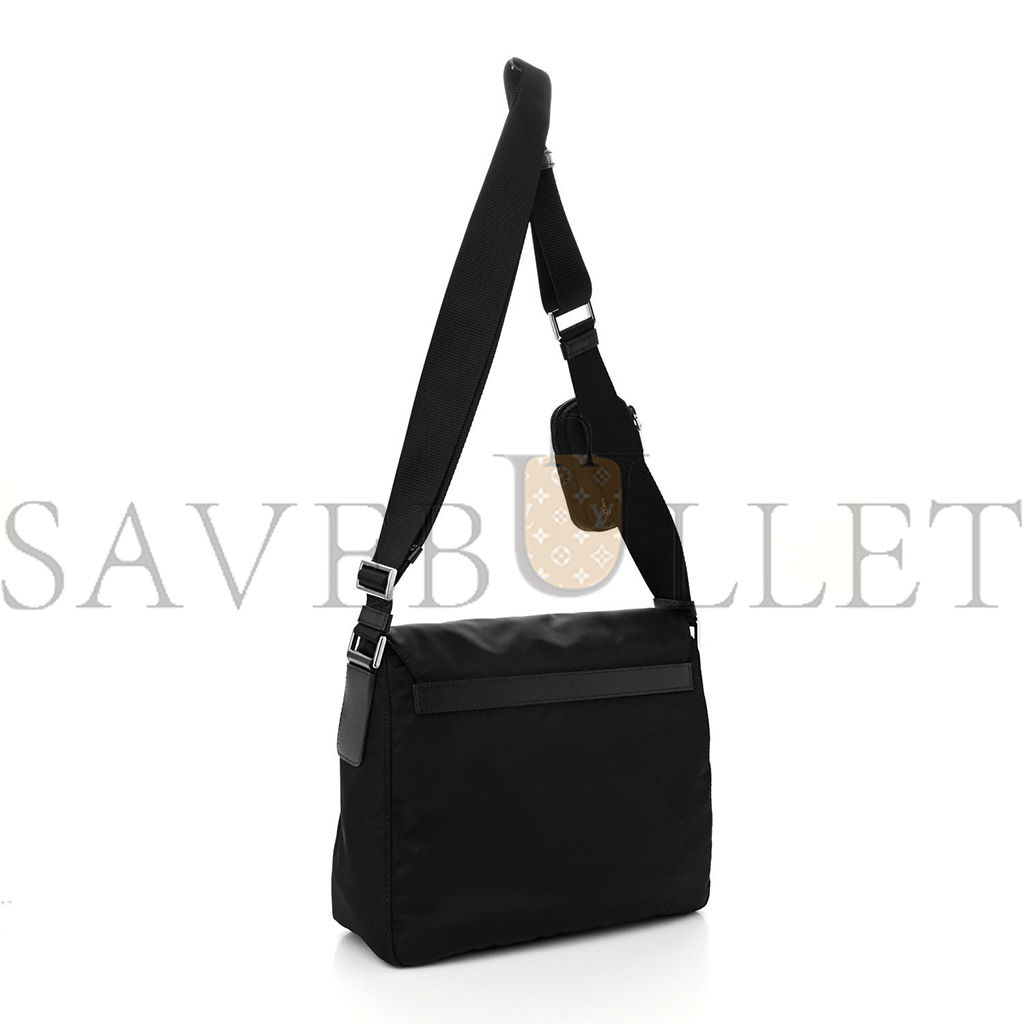 PRADA TESSUTO NYLON VELA RE-EDITION SHOULDER BAG BLACK (25*21*10cm)