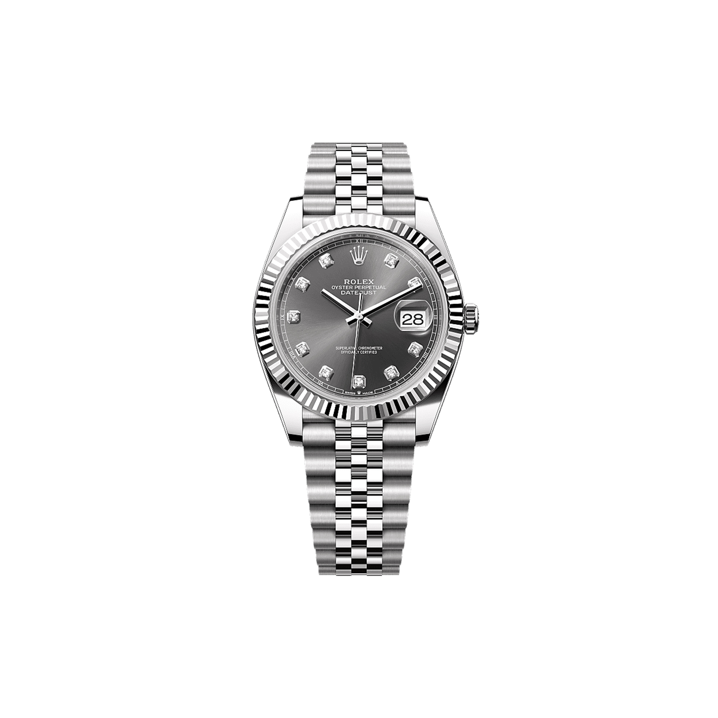 ROLEX DATEJUST 41 OYSTER, 41 MM, OYSTERSTEEL AND WHITE GOLD WATCH 126334