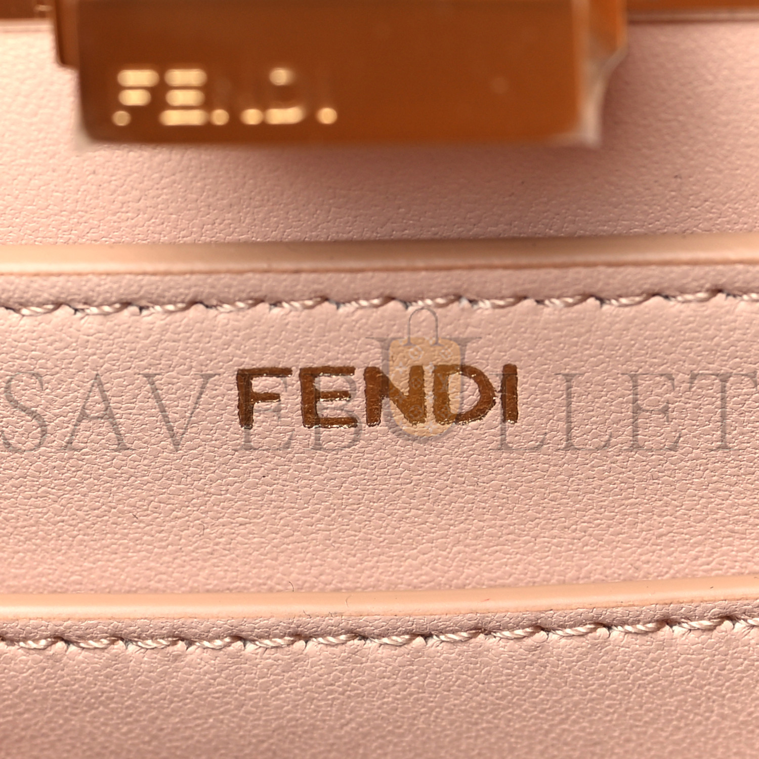 FENDI VITELLO SETA NAPPA BI-COLOR SMALL PEEKABOO I SEE U SATCHEL MIELE SCURO LIGHT ROSE TORTORA (27*20*11cm)