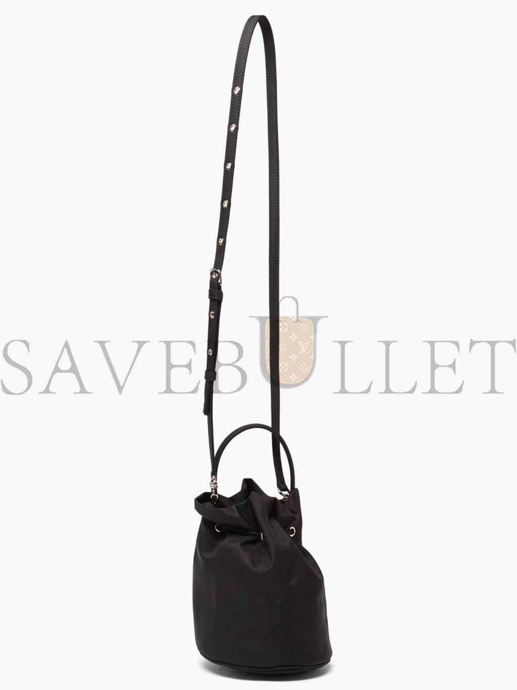 BALENCIAGA BLACK WHEEL XS CANVAS BUCKET BAG MATCHESFASHION US (19*14.2*14.2cm)