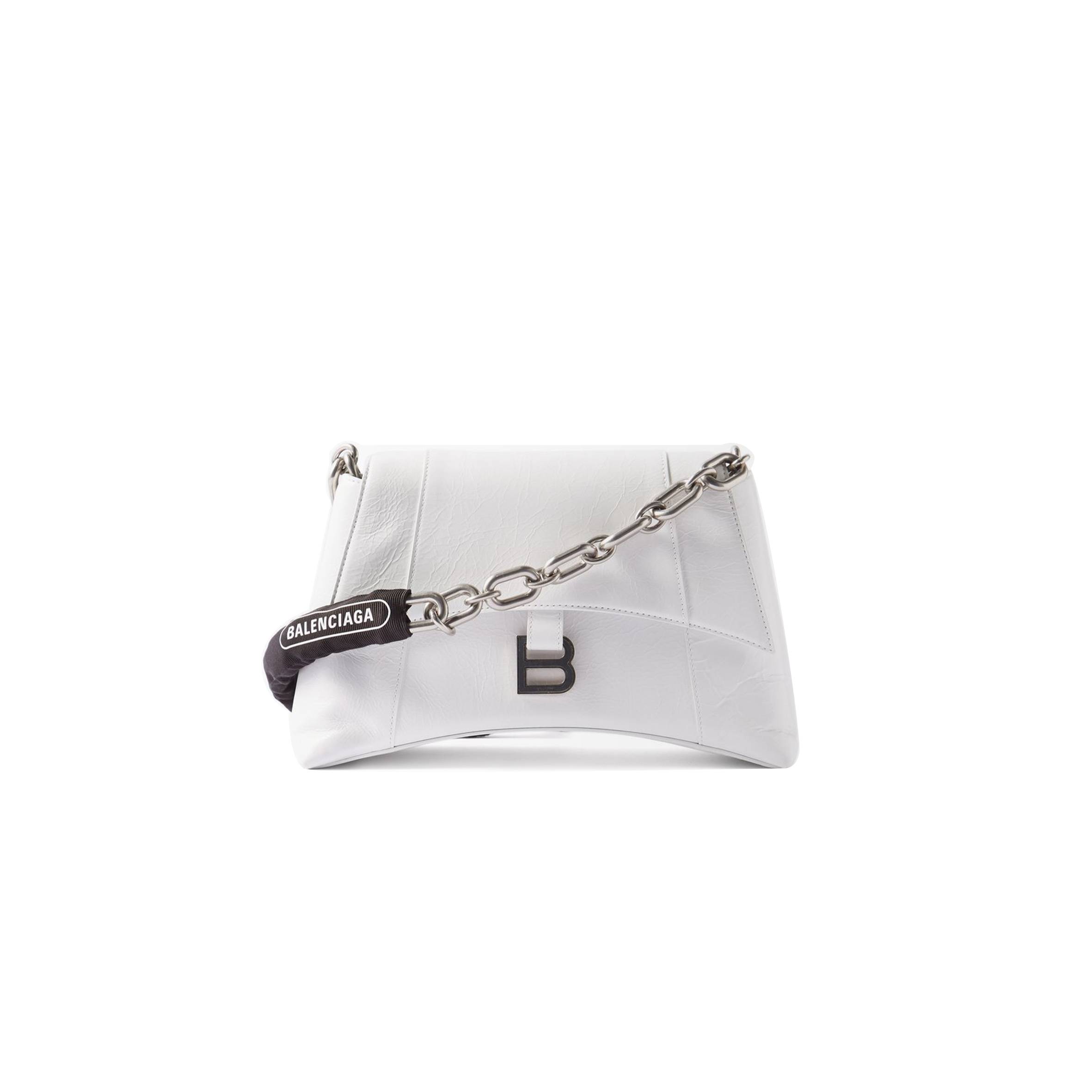 BALENCIAGA WHITE DOWNTOWN CHAIN-STRAP LEATHER SHOULDER BAG MATCHESFASHION US (29.2*18*10.6cm)