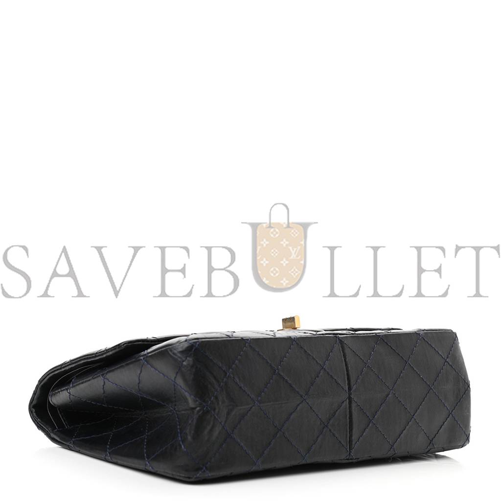 CHANEL CALFSKIN QUILTED 2.55 REISSUE 226 FLAP NAVY BLUE (27*17*9cm)