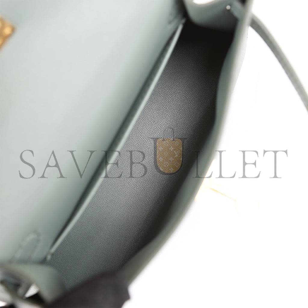 HERMES MINI KELLY SELLIER 20 VERT AMANDE EPSOM GOLD HARDWARE (19*12*5.5cm)