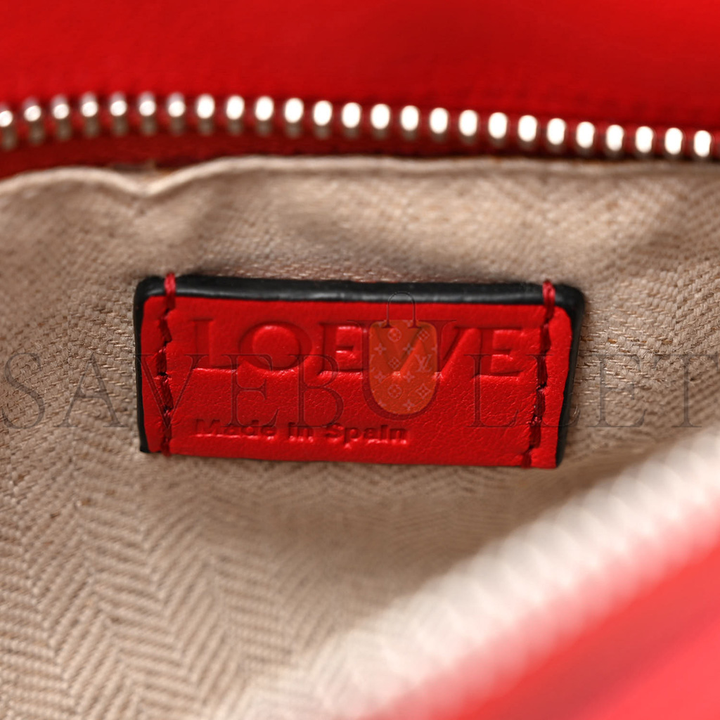 LOEWE CALFSKIN SMALL PUZZLE BAG SCARLET (24*16.5*10.5cm)