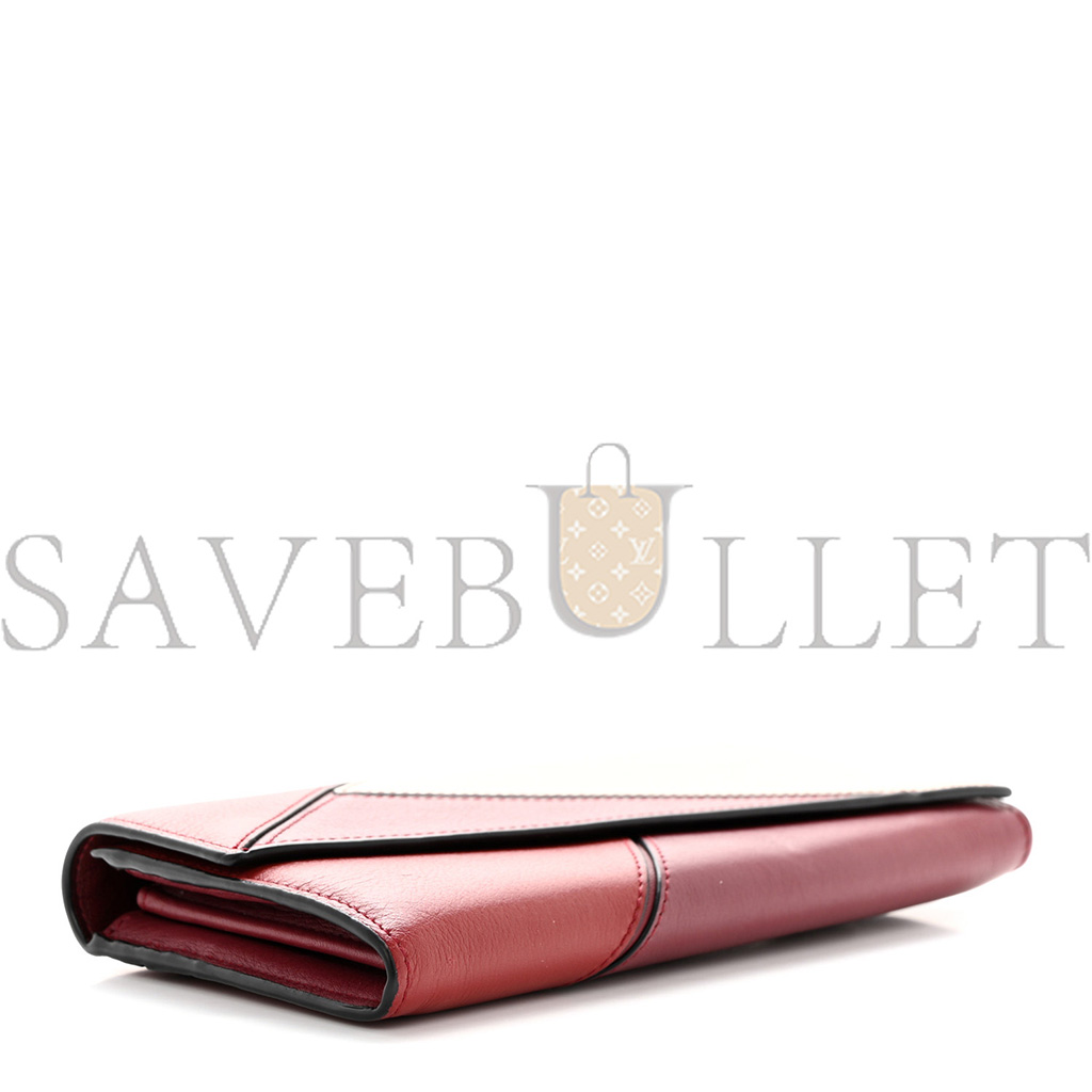 LOEWE CALFSKIN PUZZLE CONTINENTAL WALLET WINE GARNET (19*10*3cm)