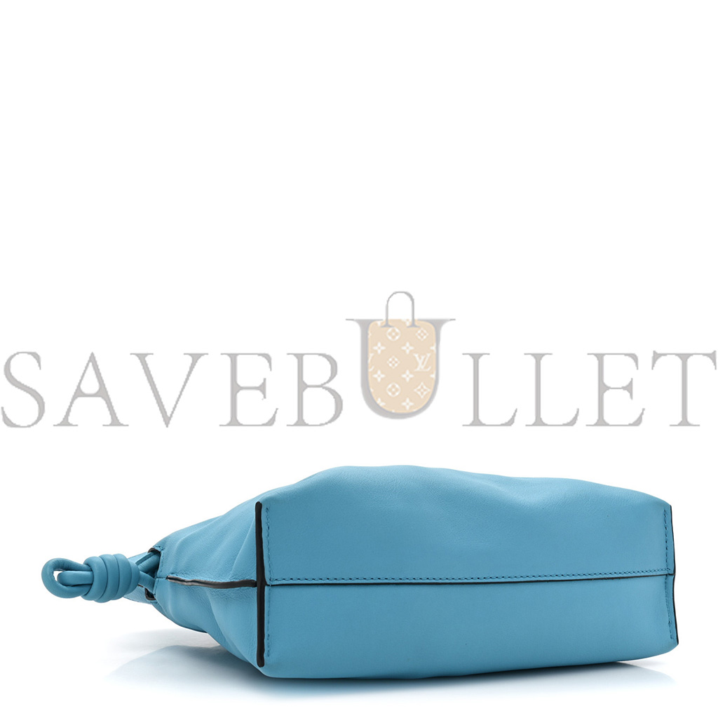 LOEWE CALFSKIN MINI FLAMENCO KNOT BAG CYAN (22*18*7cm)