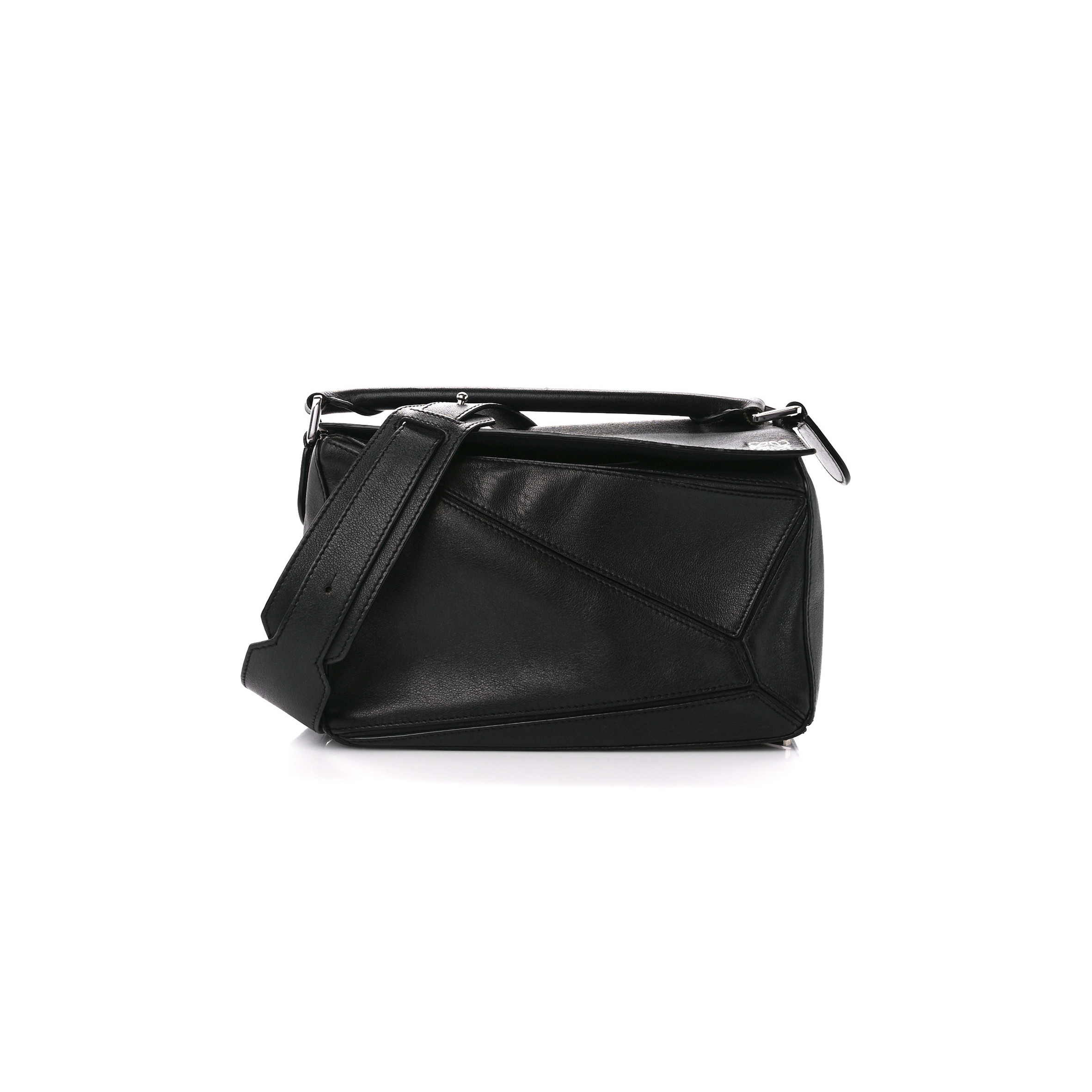 LOEWE CALFSKIN SMALL PUZZLE BAG BLACK (24*16.5*10.5cm)