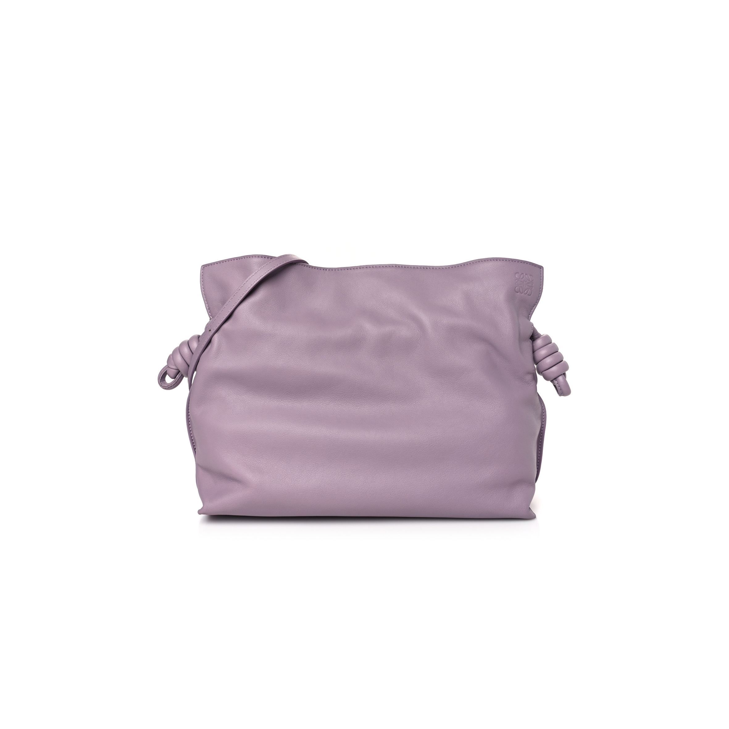 LOEWE NAPPA FLAMENCO KNOT CLUTCH PALE AUBERGINE GLAZE (22*18*7cm)