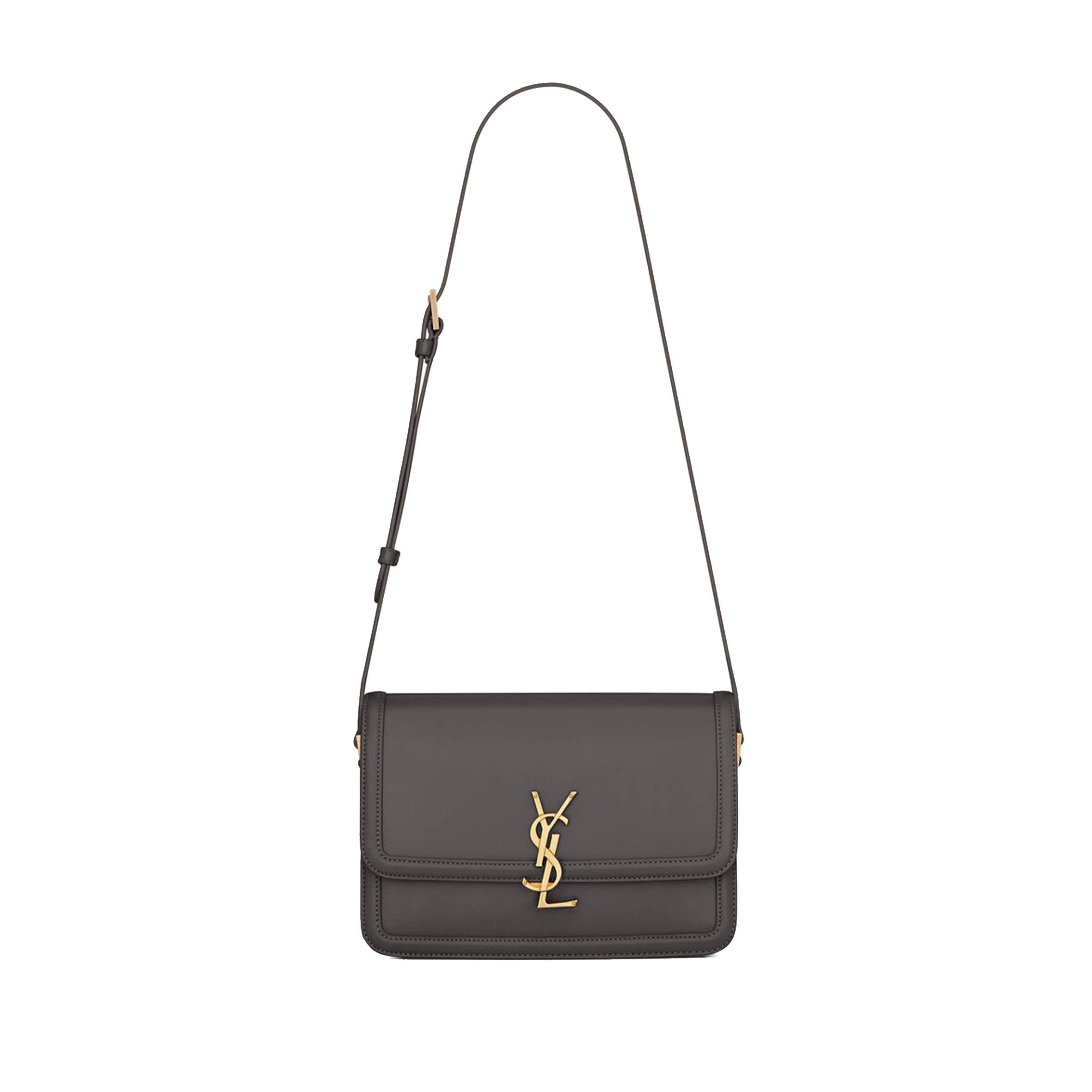 YSL SOLFERINO MEDIUM SATCHEL IN BOX SAINT LAURENT LEATHER 6343050SX0W1112 (23*16*6cm)