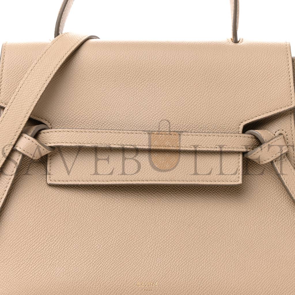 CELINE GRAINED CALFSKIN MICRO BELT BAG LIGHT TAUPE (23*22*13cm)