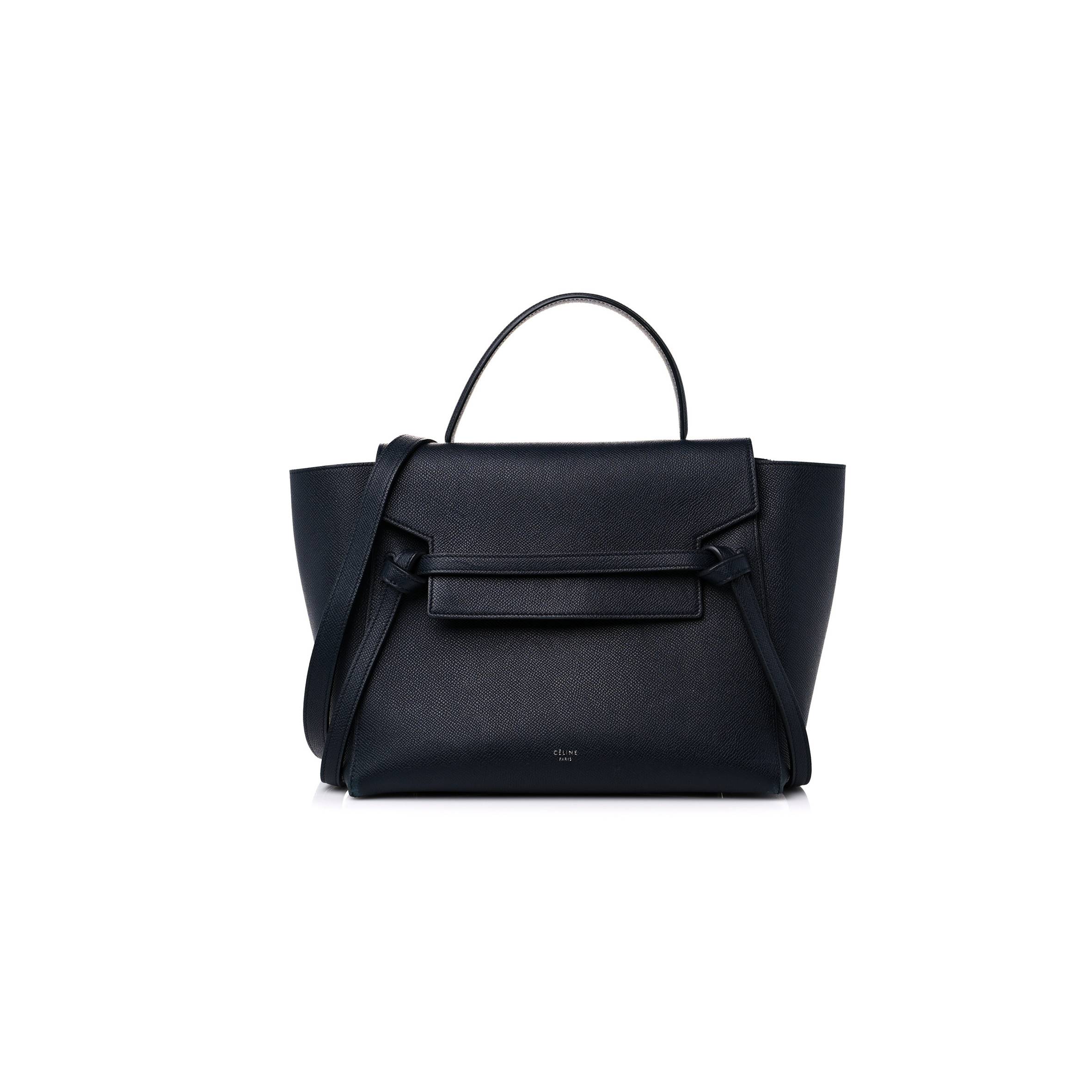 CELINE GRAINED CALFSKIN MINI BELT BAG NAVY (39*28*23cm)