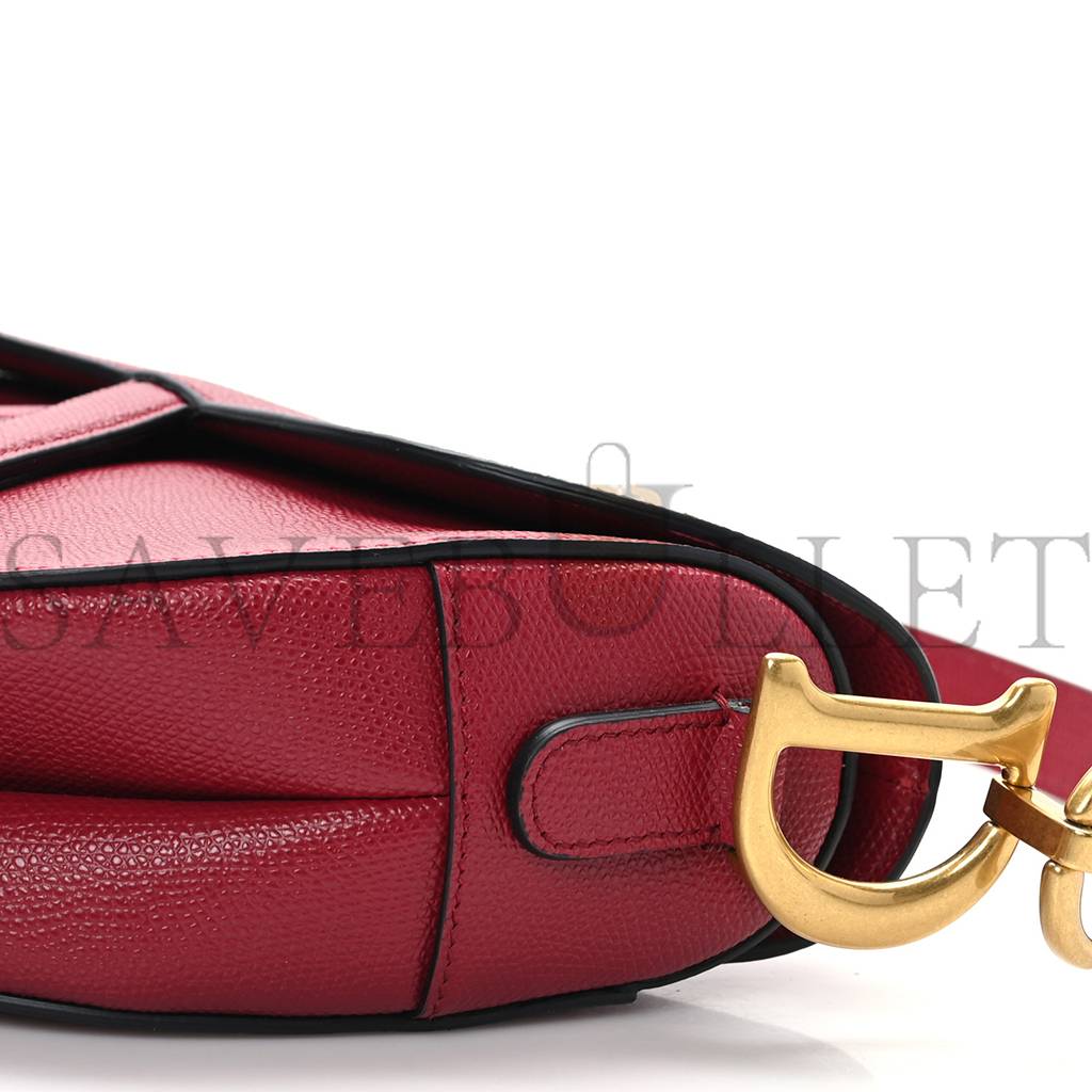 DIOR GRAINED CALFSKIN SADDLE BAG RED (25*20*7cm)