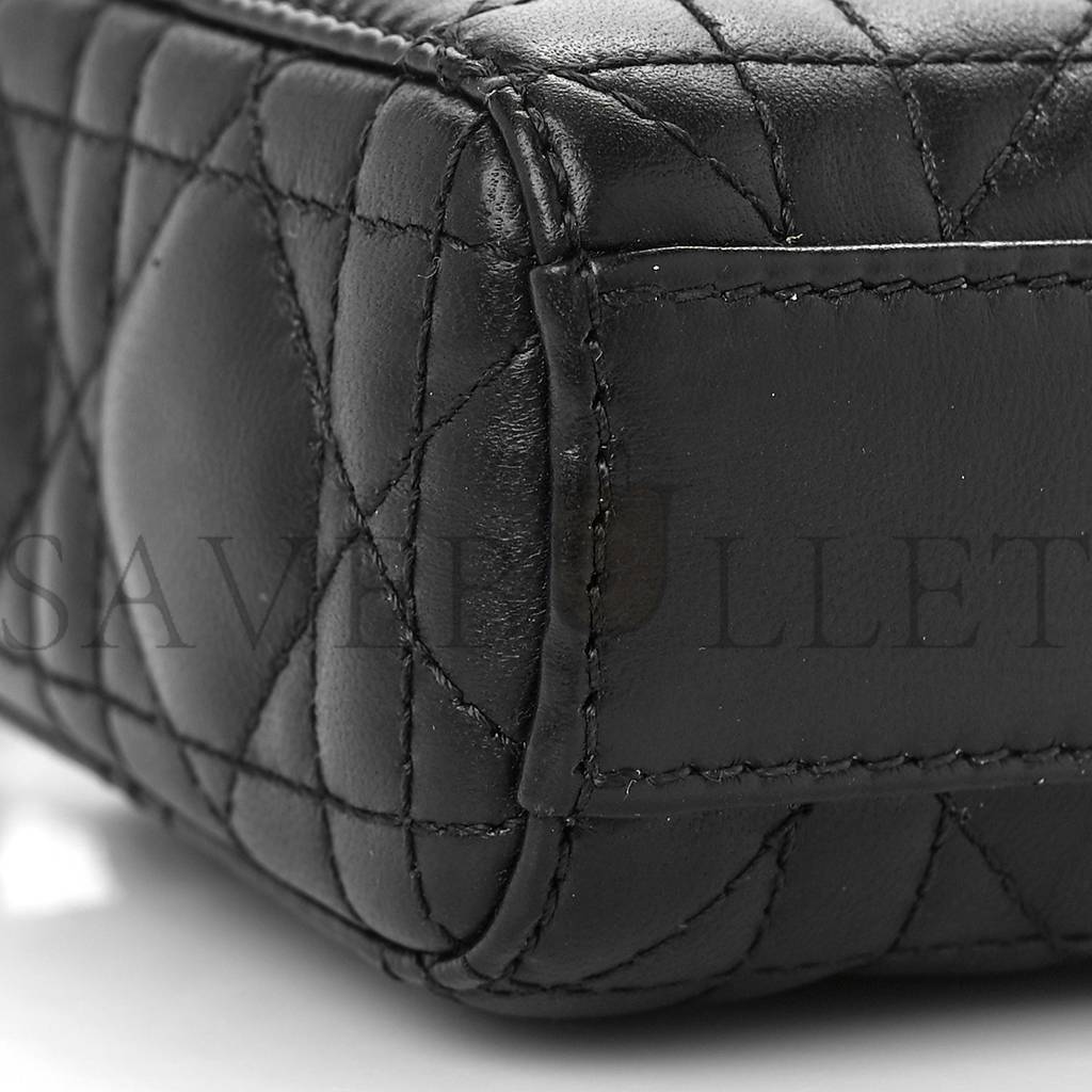 DIOR LAMBSKIN CANNAGE MICRO LADY D-JOY BLACK (16*10*5.1cm)